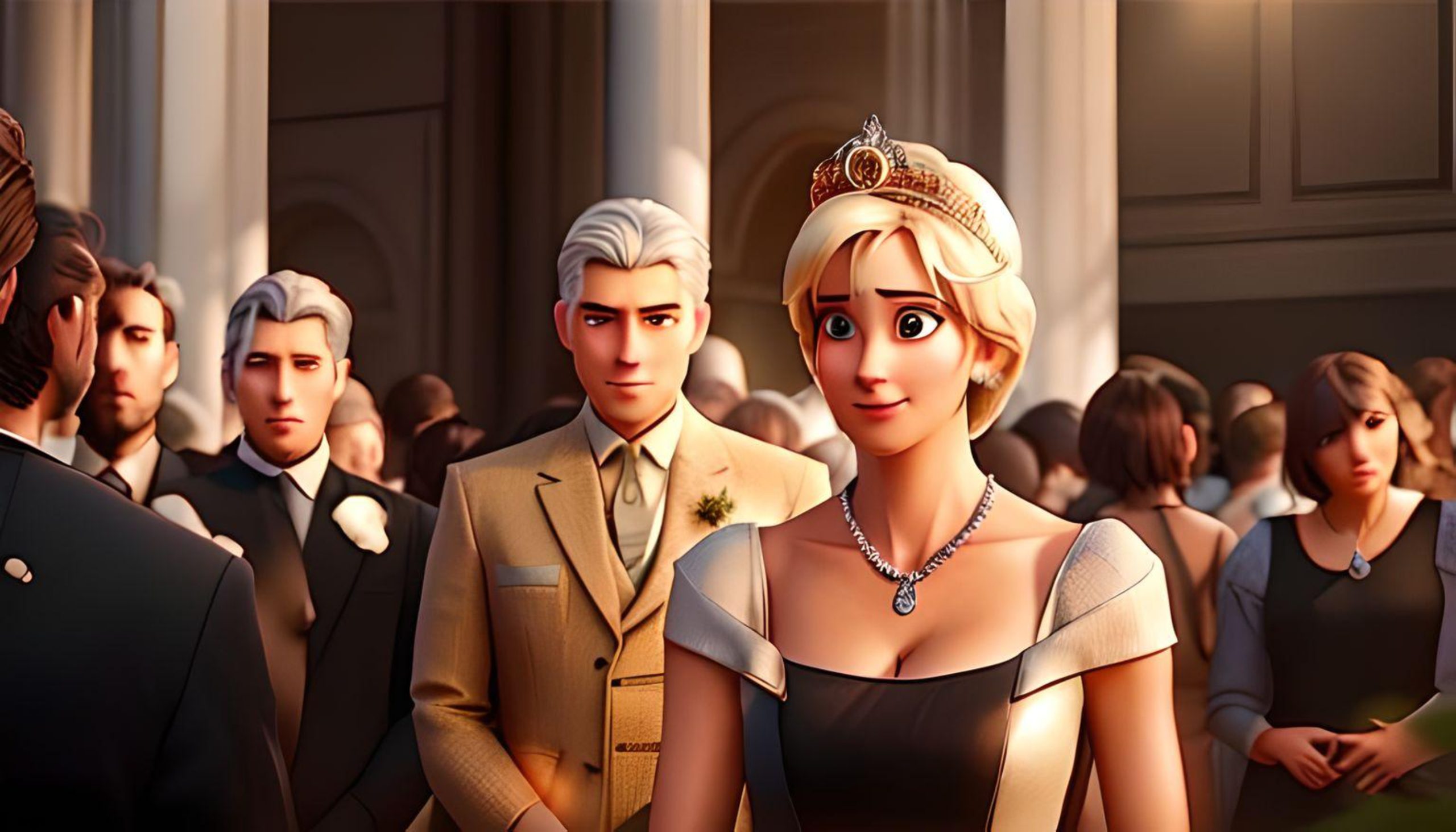 A princesa Diana reimaginada viva, como uma princesa da Disney, no casamento do filho, William